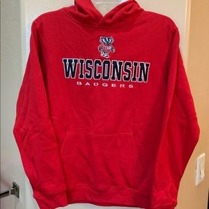Wisconsin Badgers red hoodie, Youth Large (16-18)